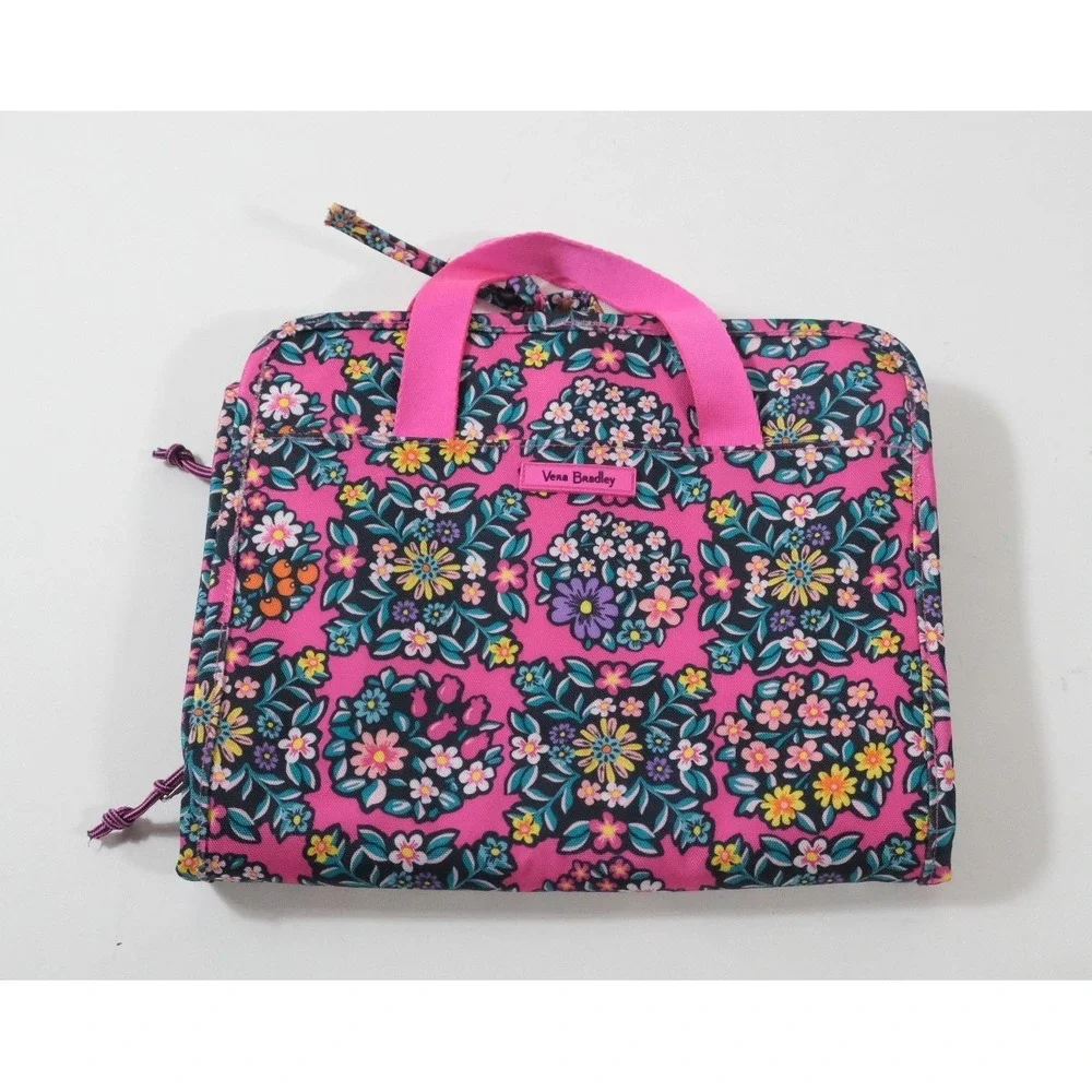Vera Bradley Hanging Organizer Women OS Pink Floral Travel Makeup Toiletry Bag